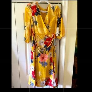 Eliza J Yellow Floral Dress